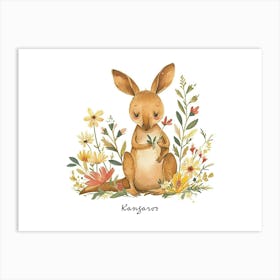 Little Floral Kangaroo 3 Poster Art Print