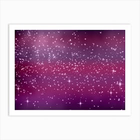 Fuschia Tone Shining Star Background Art Print