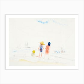 Two Women And Child On Beach (1916), Charles Demuth Art Print