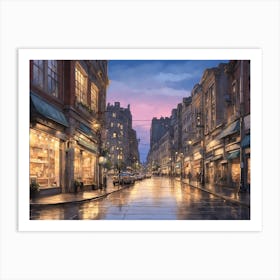 Wet City Street Art Print