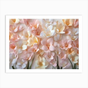 3d Delicate Beauty of Blooming Freesias Art Print