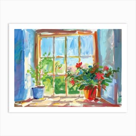 Home From The Window View Painting 1 Art Print