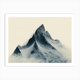 Mountain on White Art Print