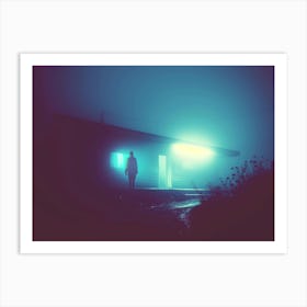 In Front of the Misty Neon Glowing Hut Art Print