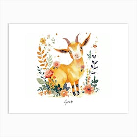 Little Floral Goat 1 Poster Art Print