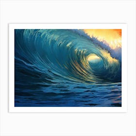 Sunset Ocean Wave Art Print