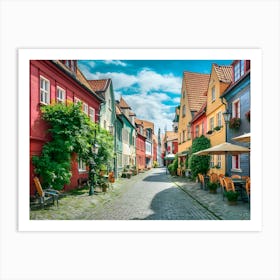 Colorful Houses In A Street Art Print