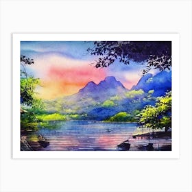 Mystic Twilight Lake Art Print