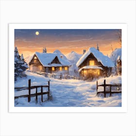 CHRISTMAS night 2 vector art Art Print