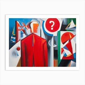 Abstract Painting Capturing The Essence Of Confusion And Joy Where A Human Figure Colored Vibrant (5) Art Print