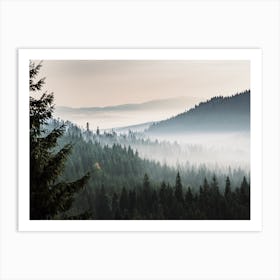 Foggy Mountain Valley Art Print