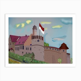 Landscape With Altenburg Castle In The Town Of Bamberg In Germany Art Print