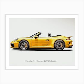 Porsche 911 Carrera 4 Gts Cabriolet Car Style Art Print