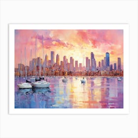 Sunset Over Chicago Art Print