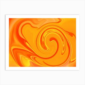 Abstract Orange Swirl painting Art Print