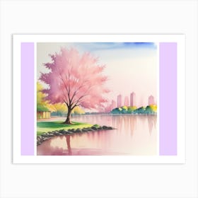 Authentic Sakura Tree Portrait Art Print