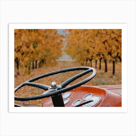 Tractor In Orchard Art Print