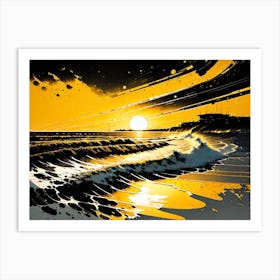 Sunset At The Beach 1 Art Print