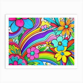 Psychedelic Flower Art Print