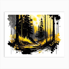 Splatter Forest 3 Art Print