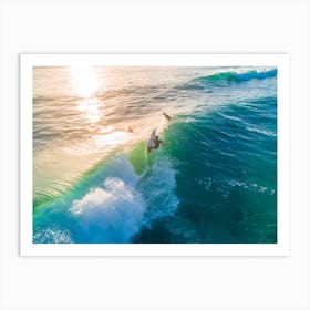 Sunset Surfing In San Diego Art Print