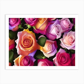 Roses Wallpaper Art Print