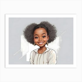 Black Girl With Afro Art Print