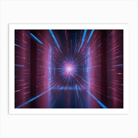 Abstract Digital Art Featuring A Bright, Glowing, And Futuristic Tunnel 1 Art Print