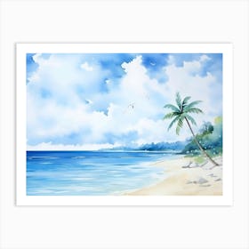 Watercolor Of A Beach 9 Art Print