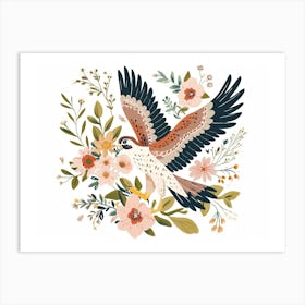 Little Floral Falcon 3 Art Print