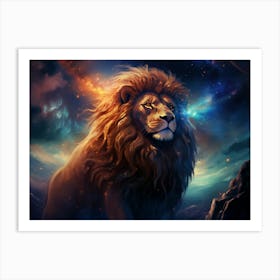 Lion In Space 1 Art Print