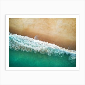 Greece, Seaside, beach and wave #4. Aerial view beach print. Sea foam 1 Art Print
