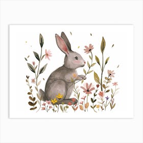 Little Floral Rabbit 4 Art Print