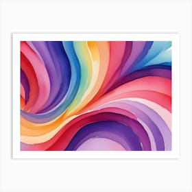 Abstract Colorful Curved Lines Background 2 Art Print