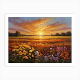 Sunset In The Meadow 27 Art Print