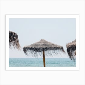 Straw Beach Umbrellas Art Print