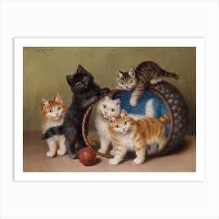 The Red Ball And The Kittens, Sophie Sperlich Art Print