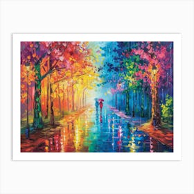 Rainy Day In The Park 1 Art Print