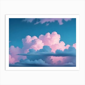 A Beautiful And Vibrant Image Of A Pink Cloud Formation Against A Blue Sky Art Print