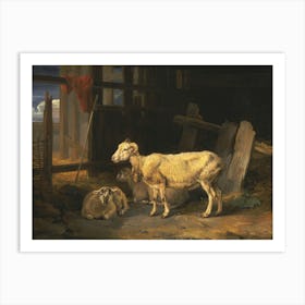 Heath Ewe And Lambs, James Heath Art Print