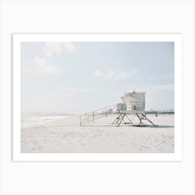 White Sand Beach Lifeguard Tower Art Print
