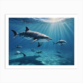 Sharks In The Ocean 1 Art Print