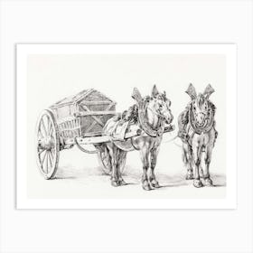 Horses With Wagon, Jean Bernard Art Print