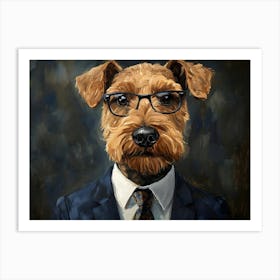 This Airedale Is All Business 3 Art Print