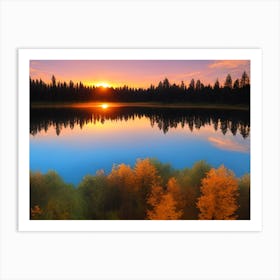 Sunset Over A Lake 8 Art Print