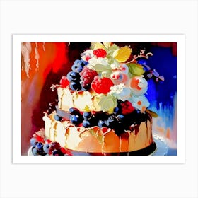 Cake With Berries Art Print