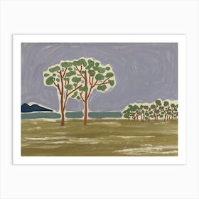 Trees In The Grass Art Print