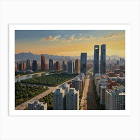 Skyline Of Shanghai art Art Print