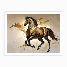 Golden Horse Art Print