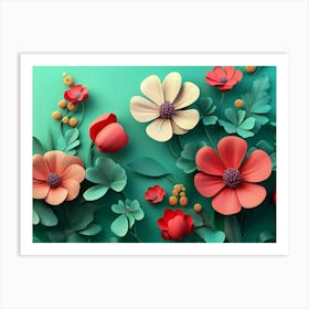 3d Flowers 4 Art Print